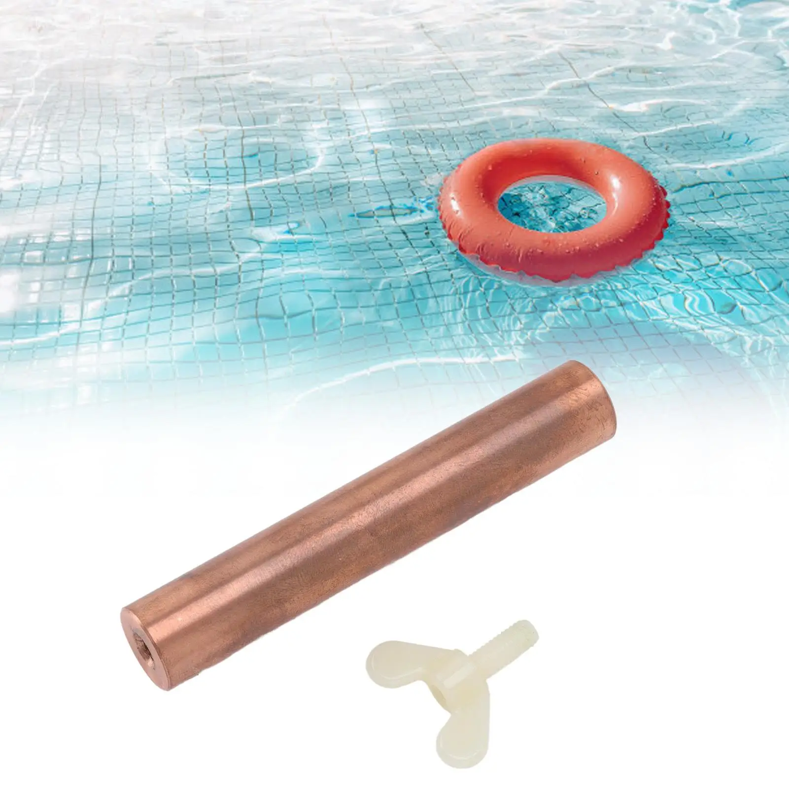 Efficient Solar Pool Ionizer Anode Replacement with Screw - Cost-Saving Chlorine Alternative for hot Tubs & for swimming Pools