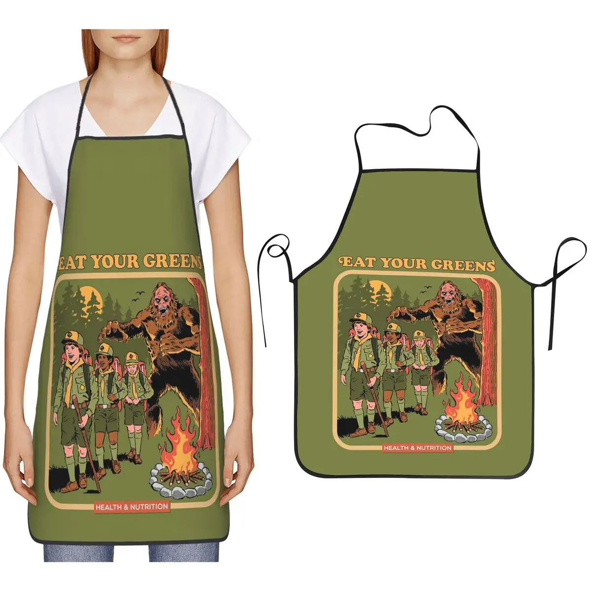 

Фартуки Eat Your Greens, фартуки для шеф-повара, приготовления пищи, выпечки, нагрудник без рукавов, кухонный сарафан для уборки для женщин и мужчин, садоводства
