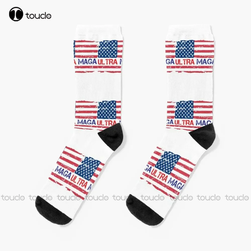 

Ultra Maga - Flag Socks Womens Hiking Socks Personalized Custom Unisex Adult Teen Youth Socks Custom Gift New Popular Casual