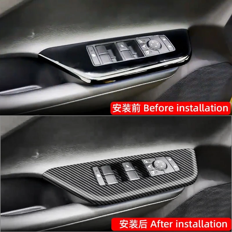 LHD RHD For Mitsubishi Xforce Outlander sport 2025 ABS Carbon Fiber Car door Armrest Window rise Switch glass Lift Panel Frame