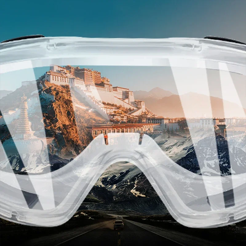 نظارات واقية مقاومة لرذاذ الماء والغبار والرياح والرمل ومضادة للضباب، نظارات رياضية شفافة لركوب الخيل والتزلج #5