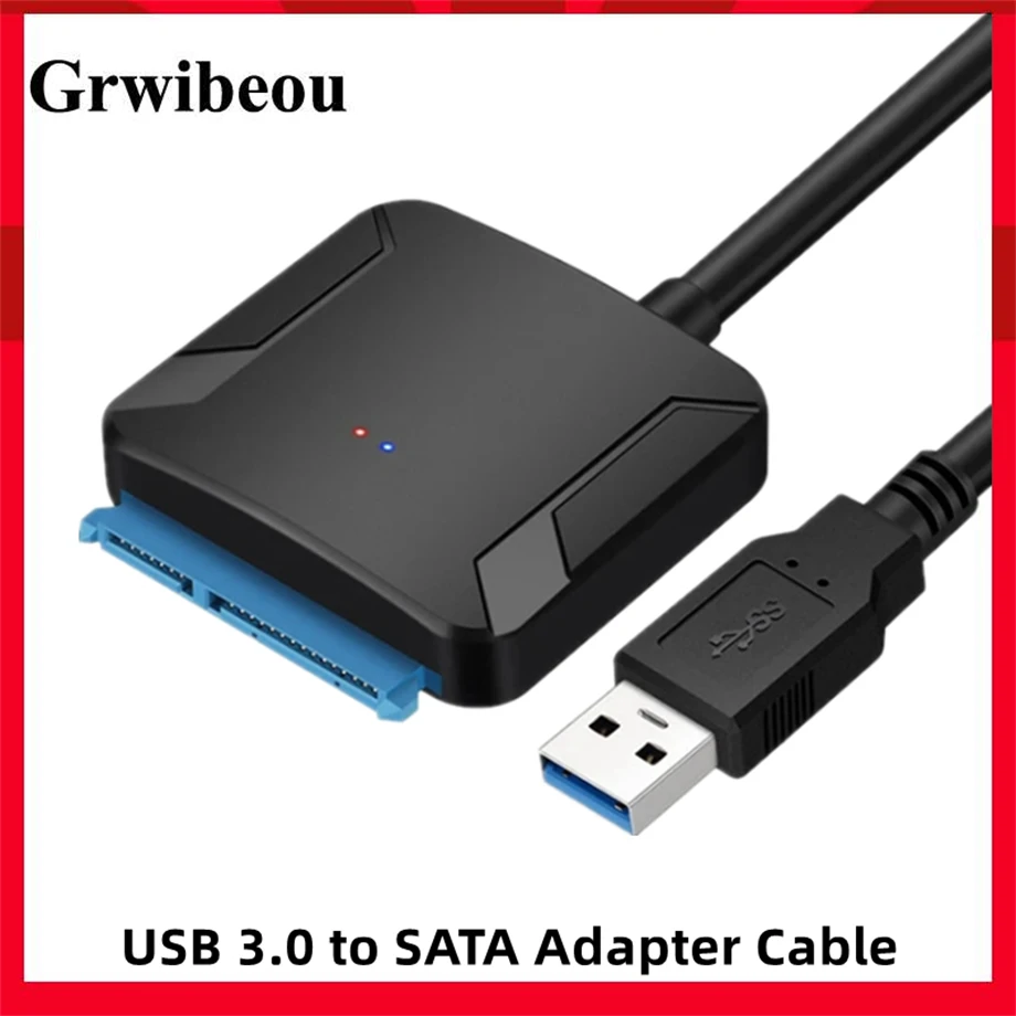 

USB 3.0 to SATA Adapter Cable SATA III Hard Drive Adapter Converter for 2.5" 3.5" SSD HDD Hard Drive Disk with 12V Power Adapter