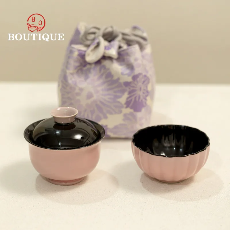 

Пигментированная розовая чаша для чая Gaiwan, 120 мл, китайская чаша для питья чая, чашка для чая, кунг-фу Gai Wan, крышка, фарфор Garglin