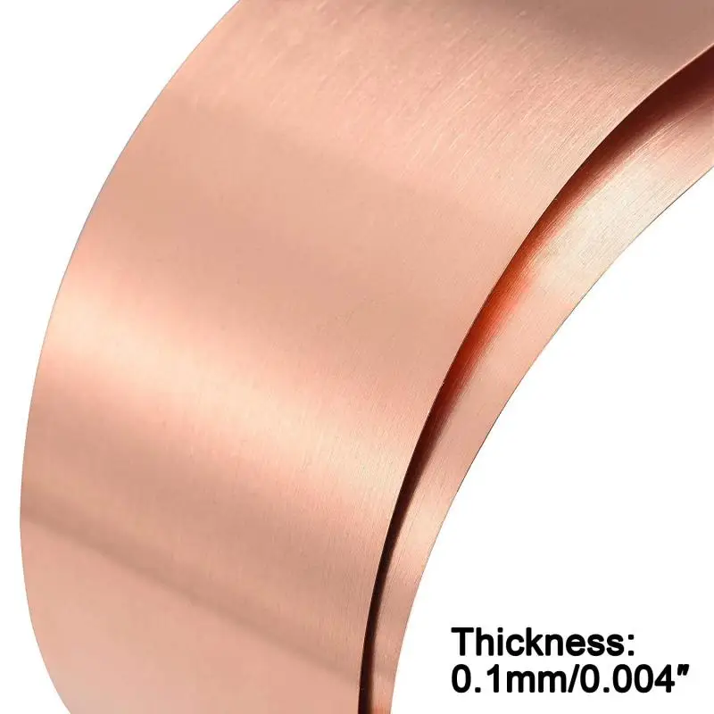 1pcs Copper Foil 0.01-1mm thick x7mm-300mm wide Copper plate roll 99.9% Pure Copper Cu Metal Sheet Foil Length:100-1000mm