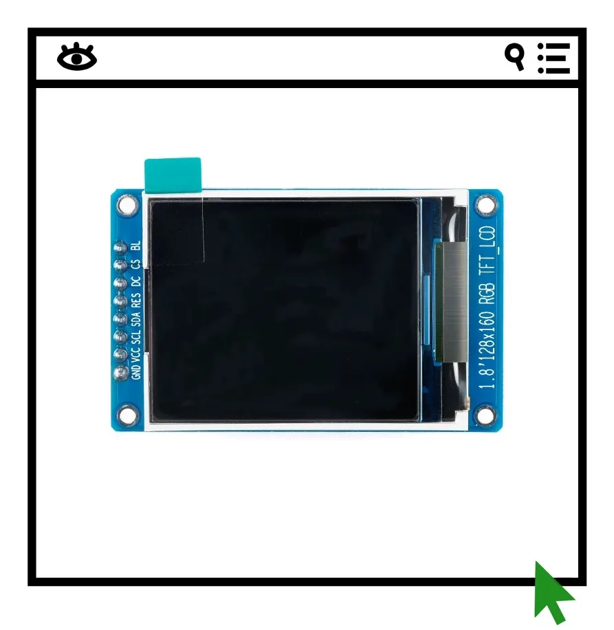 

1.8-inch color TFT display screen, high-definition IPS LCD screen module, 128 * 160 SPI interface