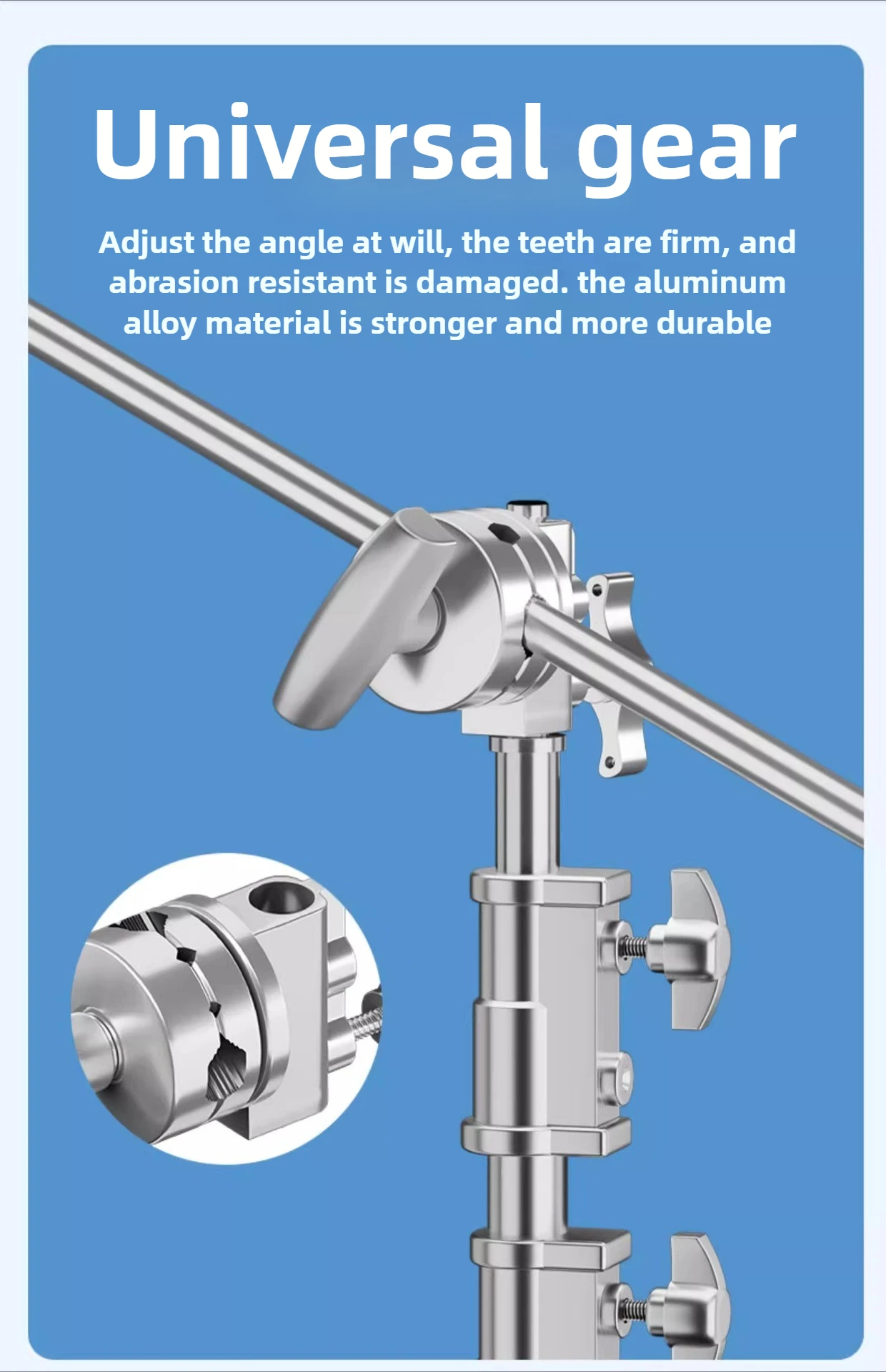 Swive Grip Head For Light Stand Multi-function Heavy Duty Head Clamp Bracket Adapter For Extension Boom Pole