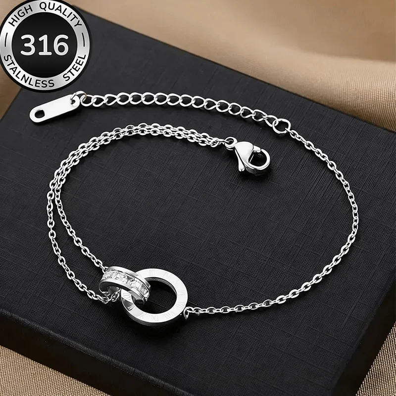 Luxuriöses Vergoldetes Edelstahl-Armband mit Funkelnden Zirkonen für Damen und Mädchen, Römisches Zifferndesign, Modischer Charm-Schmuck, Party-Geschenk – Detail 6