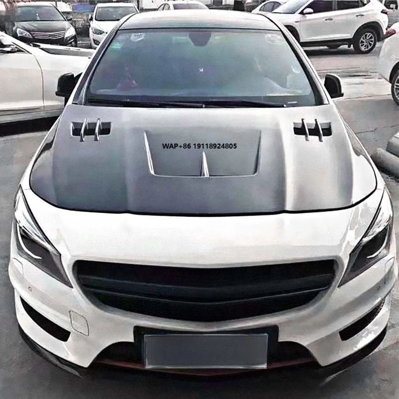 

Modification CLA W117 R Model Modified Car Engine Hood New Carbon Fiber Head Cover Black Mesh Screw-On