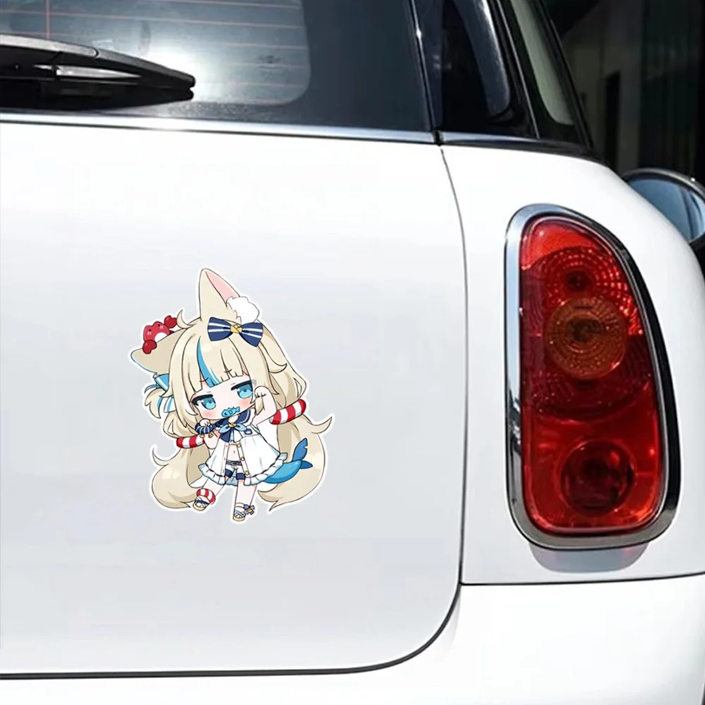 Cute Anime Girl Car Sticker VTuber Sameko Saba Auto Whole Body Stickers Vinyl Films PVC Decorate Decal Auto Exterior Accessories