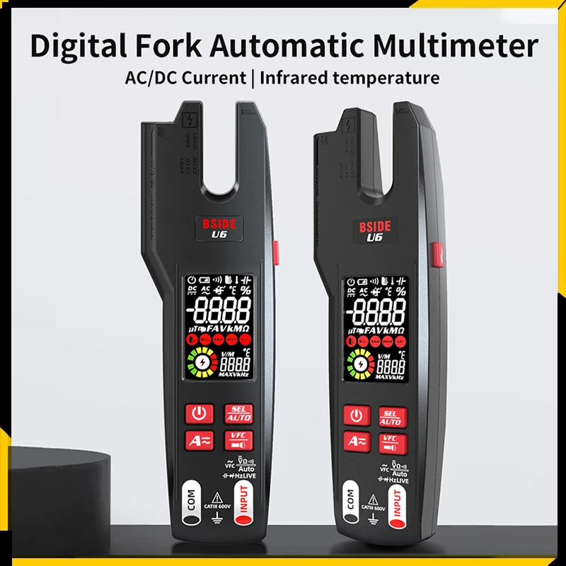 

U6 USB Charge Digital Clamp Meter Fork Professional 600A Ammeter Pliers T-RMS DC AC Current Electrical Tester Auto Multimeter