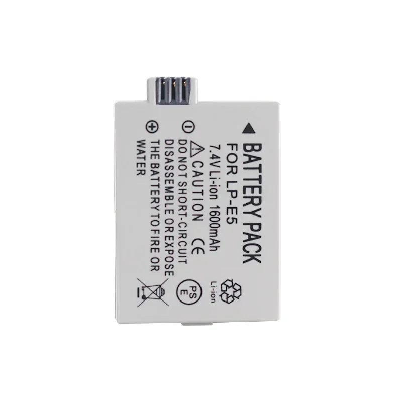 7.4V LP-E5 1600mAh Battery Suitable for Canon Camera EOS 450D 1000D EOS 500D 2000D EOS KISS X2 X3