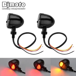 Motorcycle 3 in 1 Doule Colors beam 10MM LED Turn Signal Light Bullet Moto flashing Moto Led 12V For Harley Cruisers Custom Bike