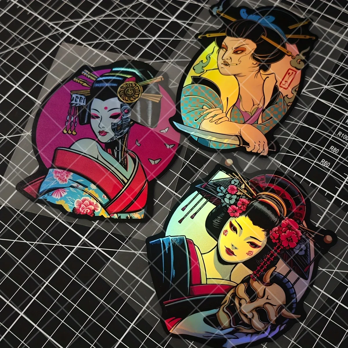 1PC Japanese-Style Geisha Sticker | Create Style Exquisite Decal Ideal For Laptops Skateboards Journal Covers Theme