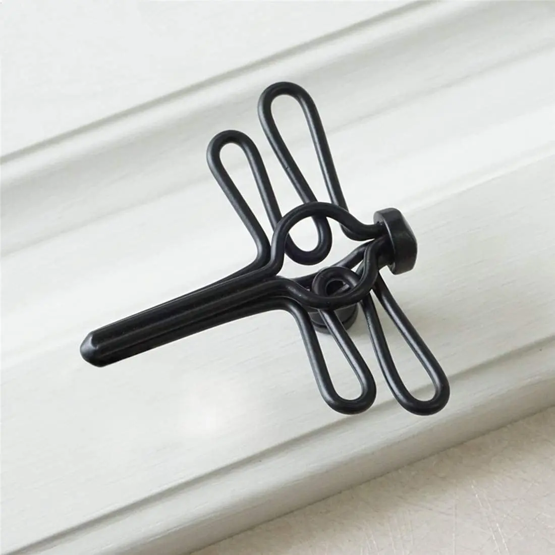 Hollow Dragonfly Shape Vintage Furniture Handles Unique Black Cabinet Door Knob Antique Dresser Wardrobe Pulls Kitchen Accessory image 4