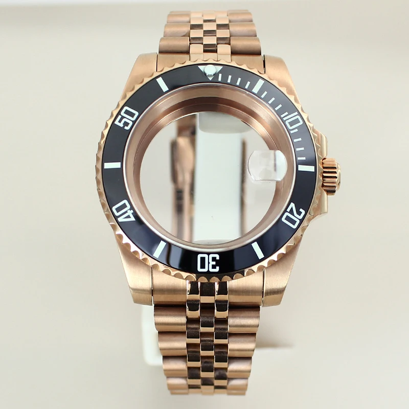 NH35 40 مللي متر ساعة حالات السيراميك إدراج ل SUB NH35 NH36 NH34 ميوتا 8215 Eta 2824 20ATM غواص الياقوت الشريحة مشبك حزام اليوبيل #5