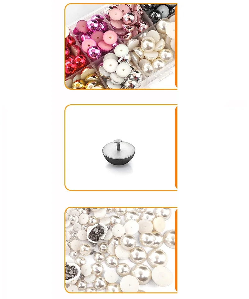 6/8/10/12/14/16/18mm White Multicolor Imitation Pearl Half Round Flatback For DIY Jewelry Findings Making Rivet
