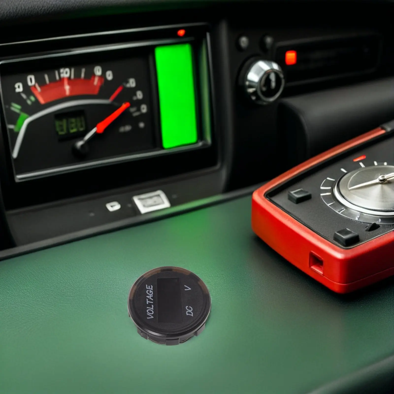 Car voltmeter gauge for car owners to protect vehicle electronics with IP67 Waterproof Blue PC 5-30V LED Display
