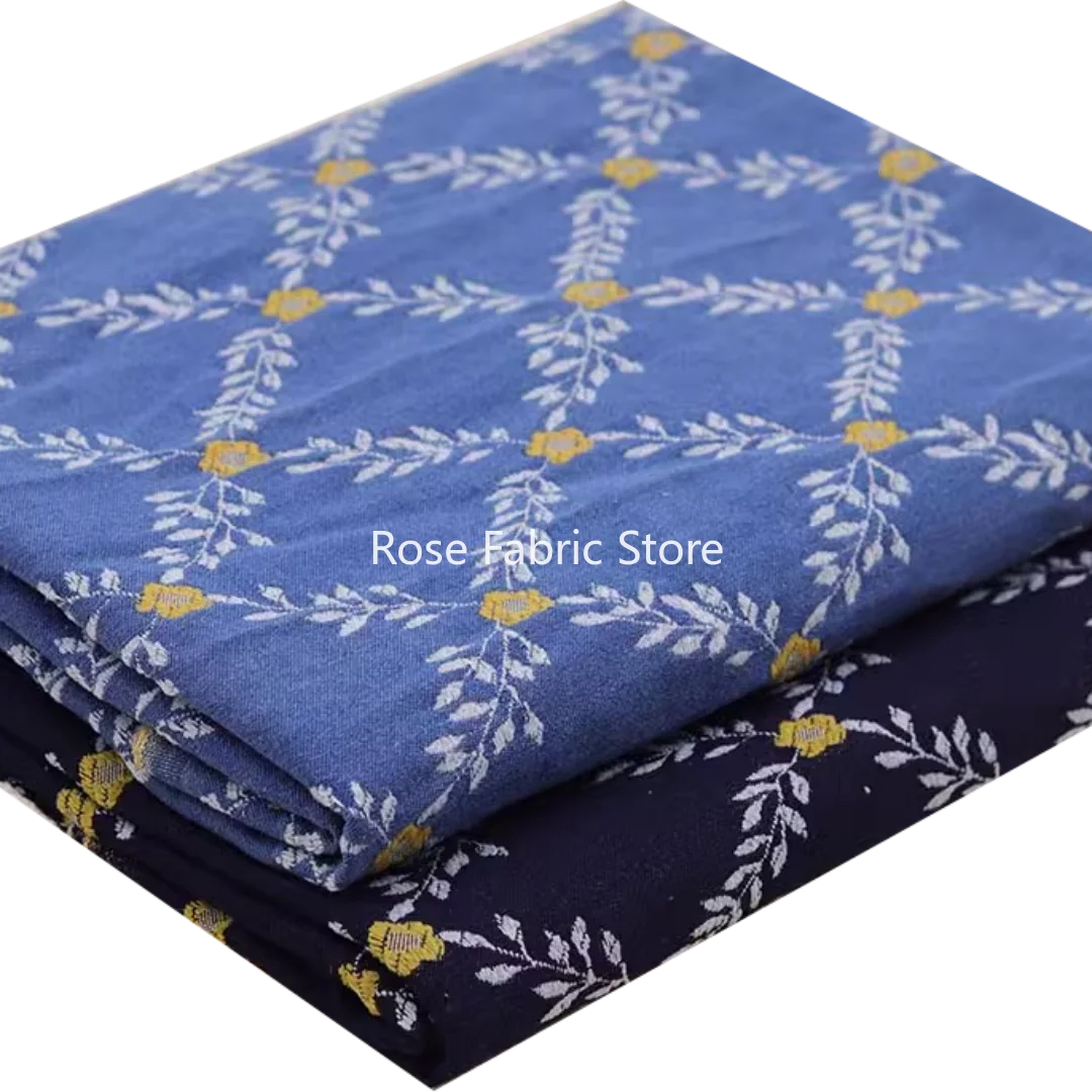 

1 meter Stretch Jeans Fabric After Washed Jacquard Wheat Pattern Fabrics Diy Sewing Pants Jackets Blazer Handcraft Telas