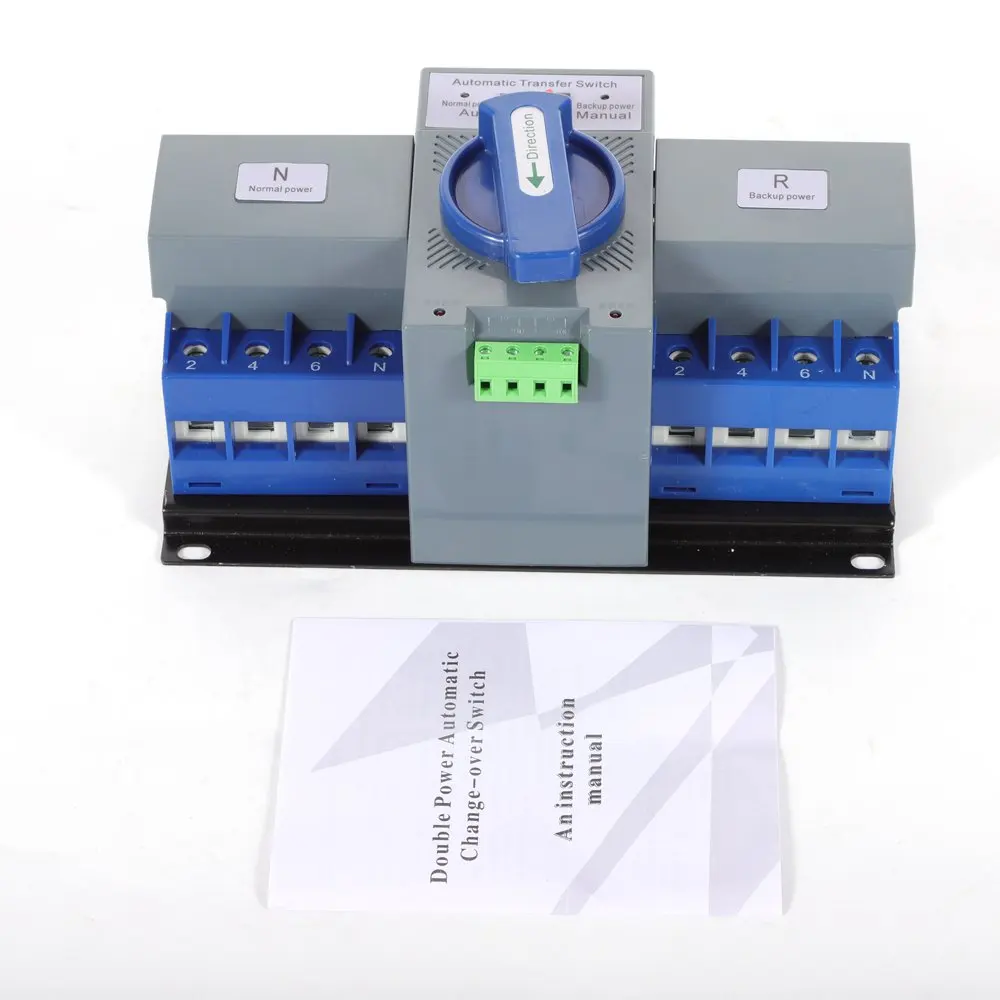 63A 4P Dual Power Automatic Transfer Switch Dual Power Generator Changeover Switch Mini Circuit Breaker Self Cast Conversion