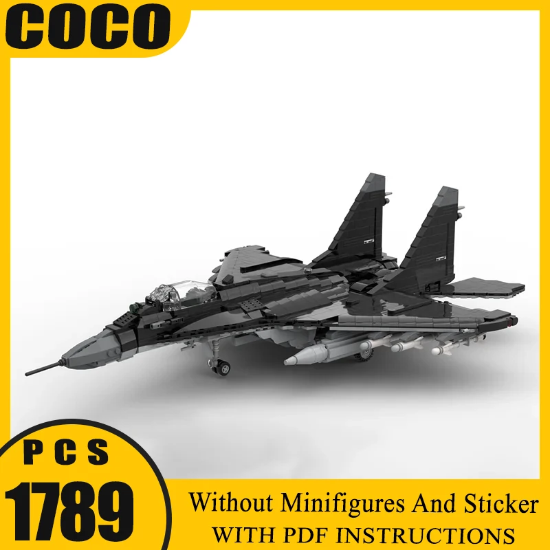 

Military Series Model Moc Building Blocks 35-S Fighter Model Technology Brick DIY Assembly Construction Toy Holiday Gifts