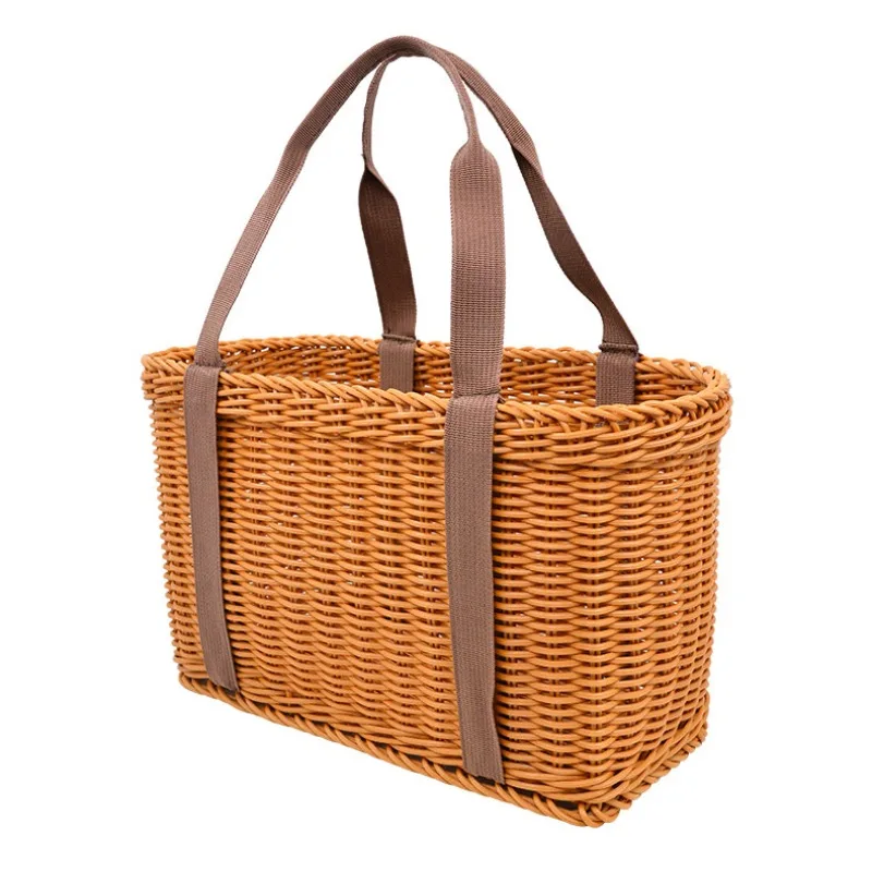 

Hand Woven Rattan Style Storage Basket for Fruits Vegetables Shopping with Durable and Eco-friendly Design Kitchen Items