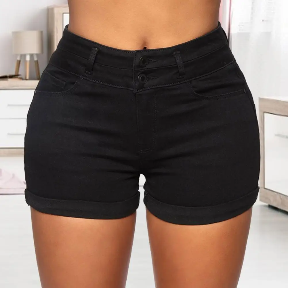 2024 Summer New Black and White High Waist Denim Shorts For Women Fashion Sexy Slim Fit Stretch Jeans Shorts S-2XL