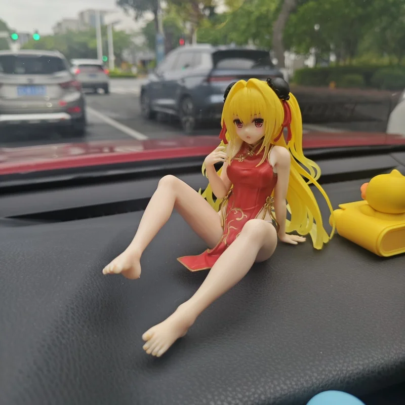 

New Genuine Taito Desktop Cute To Love Ru Darkness 13cm Konjiki No Yami With Cheongsam Anime Figurine Pvc Model Doll Qwiooe