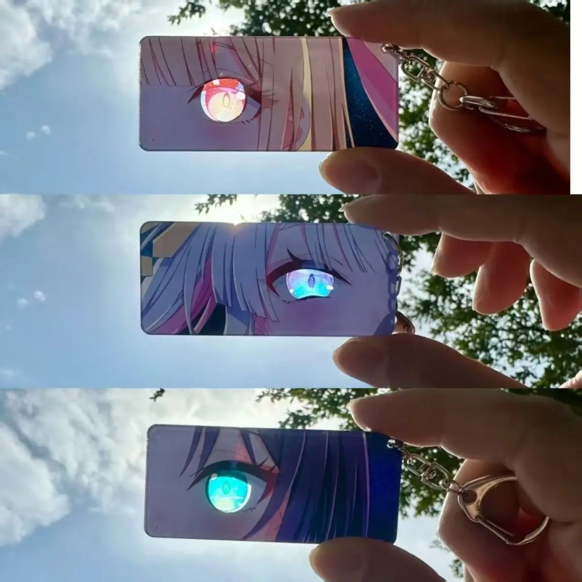 Porte-clés liés aux séries d'anime, pendentifs secondaires en acrylique de la série « yeux transparents »