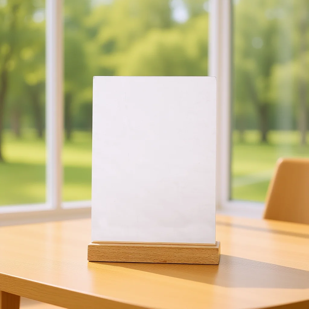 

Modern Acrylic Sign Holder Stand for Indoor Use Menu Board Display Rack Table Top Office Supply Decorative Storage Solution