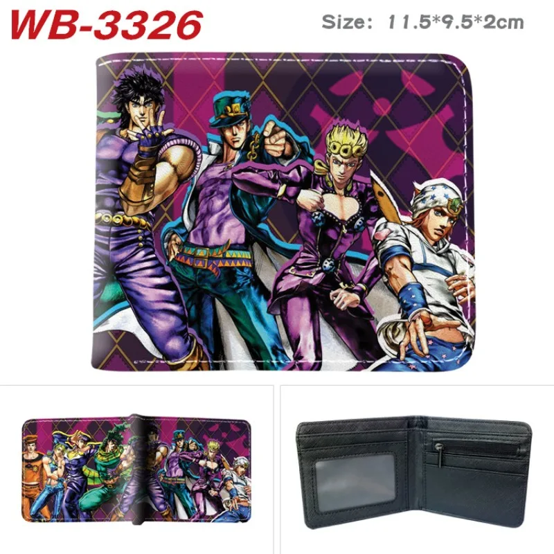 

Anime JOJO Bizarre Adventure Jotaro Kujo Jotaro Jolyne Cujoh Figures Cartoon Print Fashion Short Wallet Pu Change Card Bag Gift