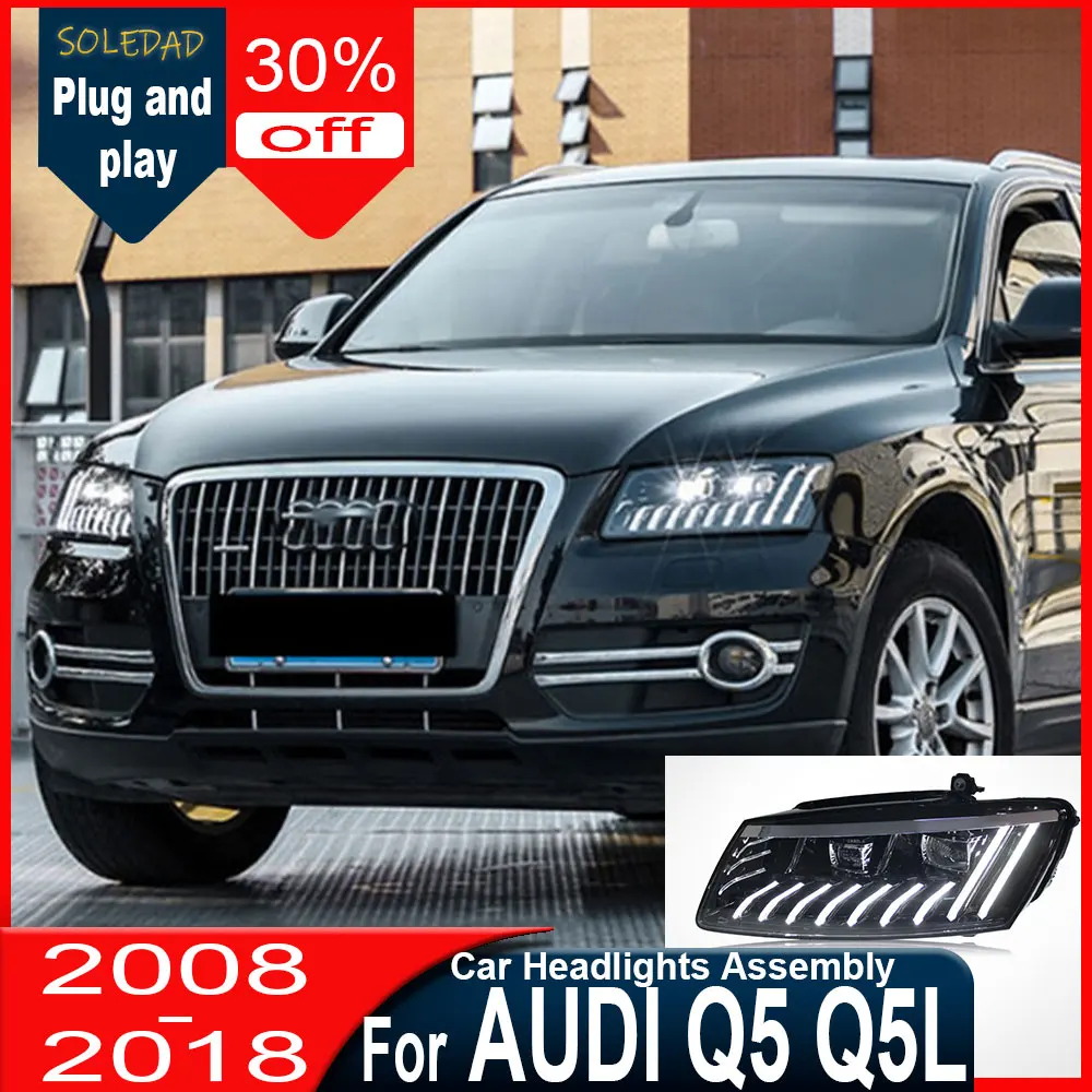 

Car Lights for Audi Q5 LED Headlight 2008-2018 HeadLamp Projector Lens Automotive Led headlights Assembly Plug and play