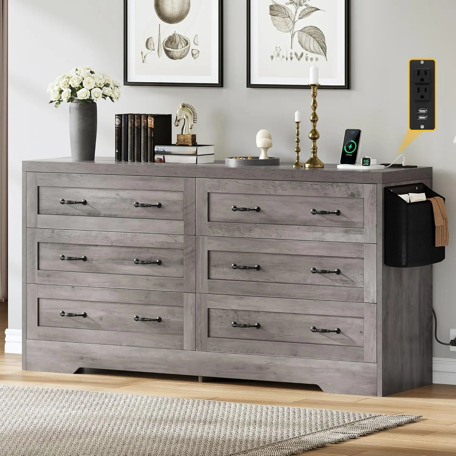 Farmhouse 6 Drawer …