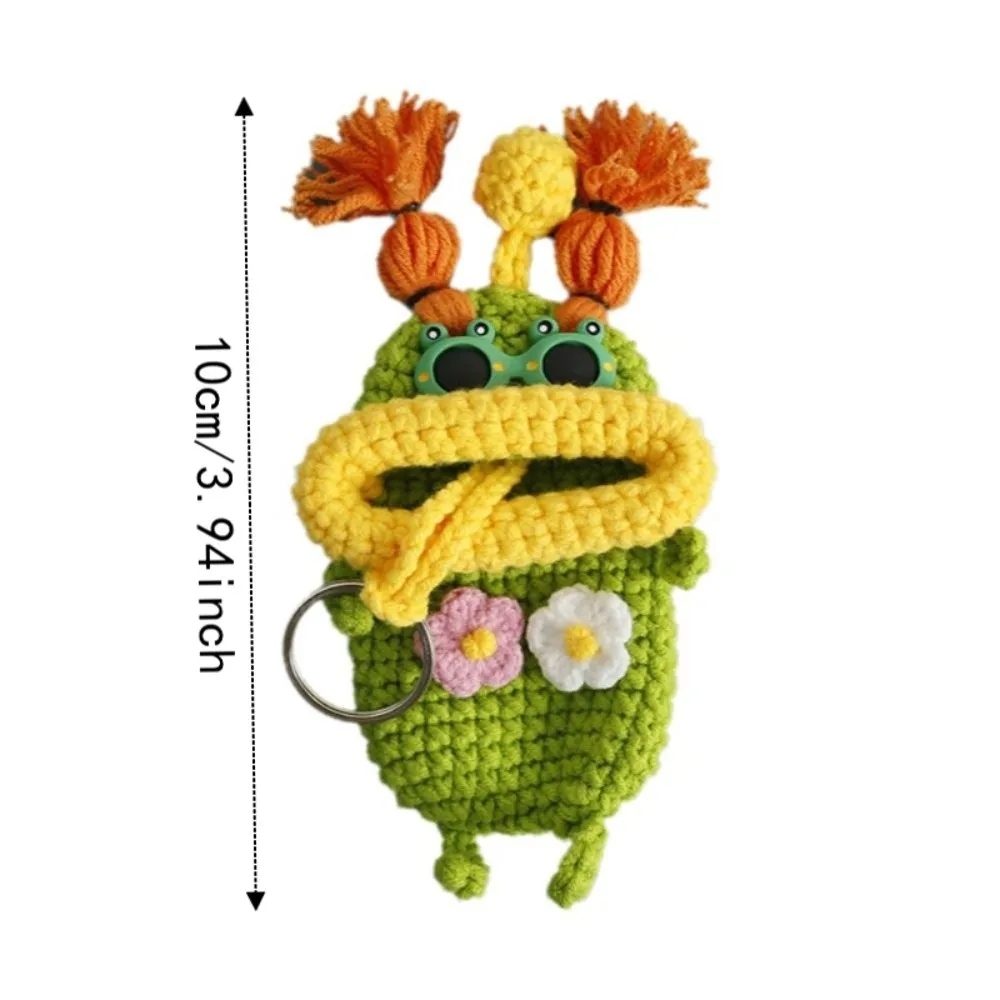 Creative Handmaking Sausage Mouth Cartoon Woven Crochet Keychains Funny Cute Knitting Car Keys Holder