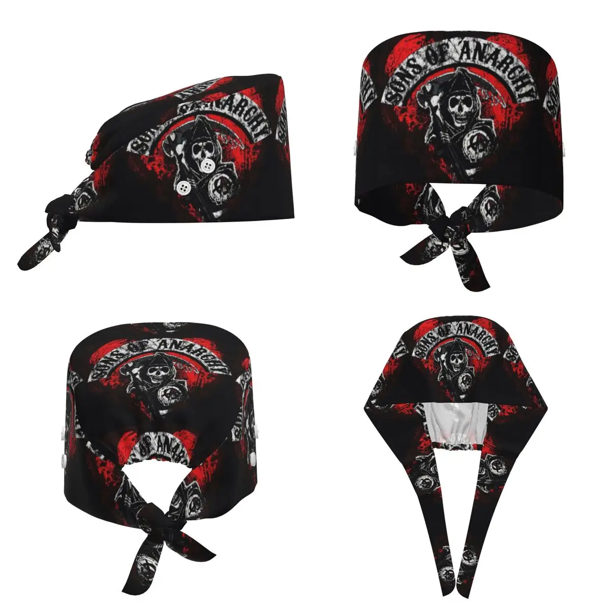 Sons Of Anarchy Samcro Whiskey Scrub Hat Doctor Working Surgical Cap Men Women Adjustable Nursing Caps for Dentist