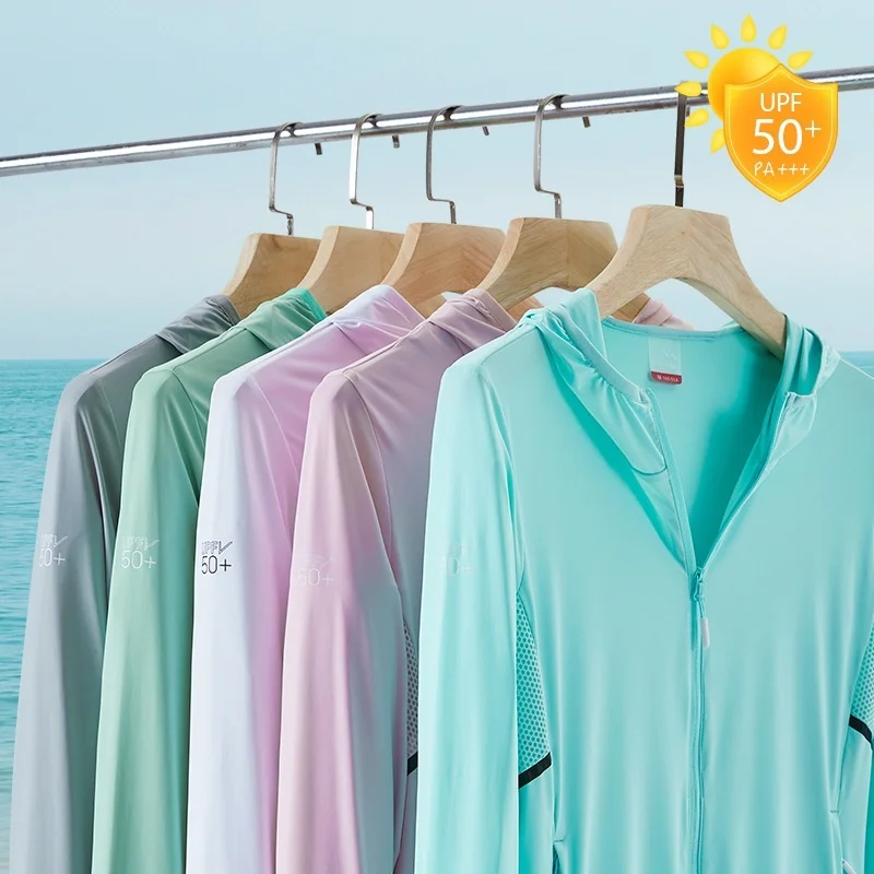 ملابس صيفية خفيفة الوزن للحماية من الشمس للرجال والنساء مع حماية من الأشعة فوق البنفسجية 50+، وسترة للحماية من أشعة الشمس في الهواء الطلق