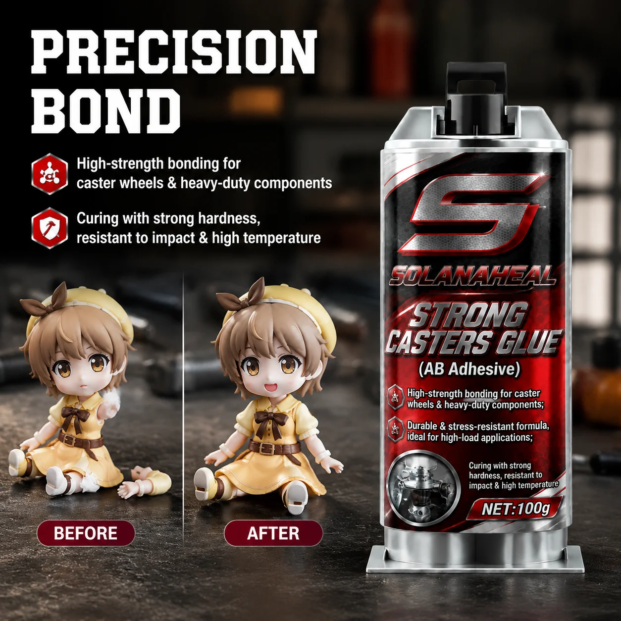High Strength Model Repair AB Glue 100g, Invisible Precision Bonding Adhesive for Broken Resin Miniatures Hobby Model Kits, Stre
