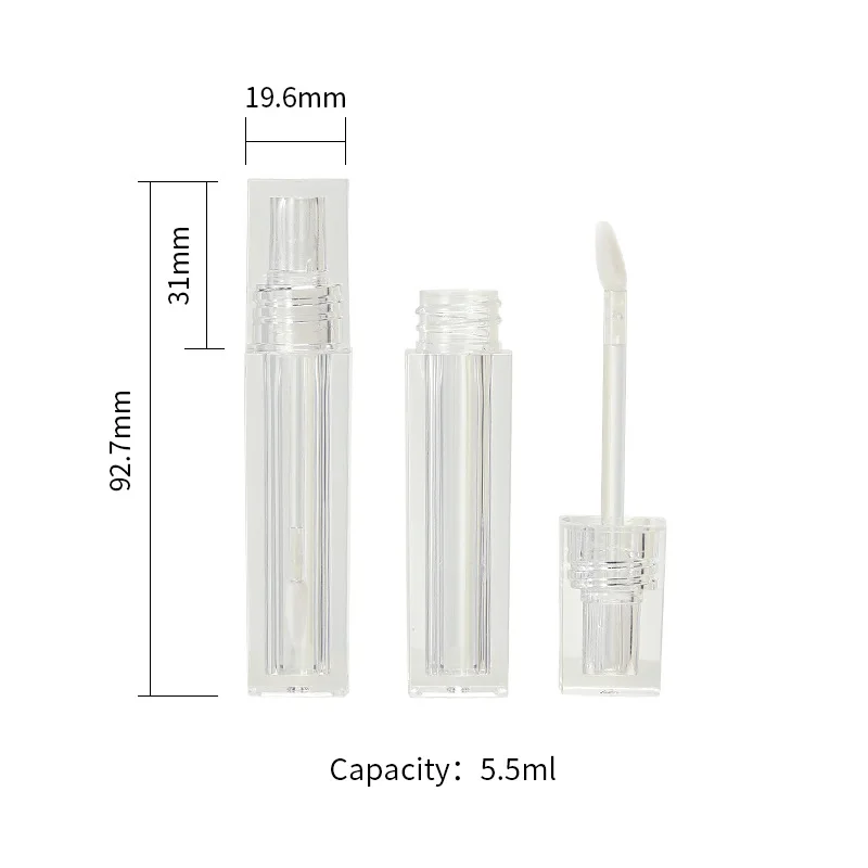 1PC Empty Lip Gloss Tube 5.5ml Clear Lip Balm Bottles Refillable Lipstick Container Eyelash Growth Liquid Cosmetic Container