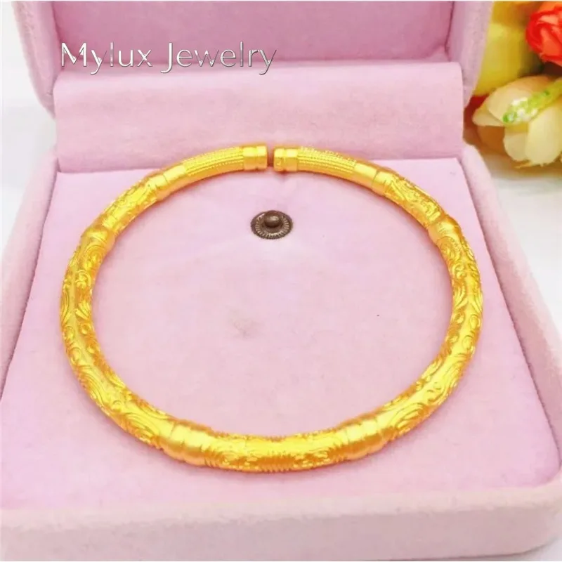 Mylux Jewelry 24K genuine gold bracelet 9999 Niche premium twisted pull semi set sand semi gloss twisted bracelet, suitable for
