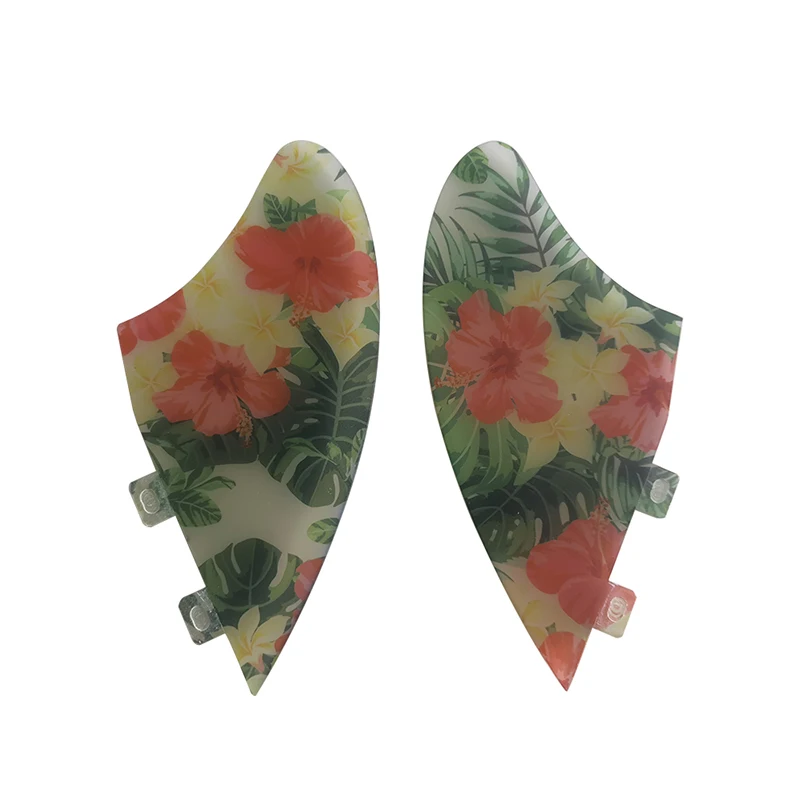 

UPSURF FCS K2 surfboard fin Double Tabs Keel fins 2pcs side fins surf fins Polished flower pattern surfing accessories