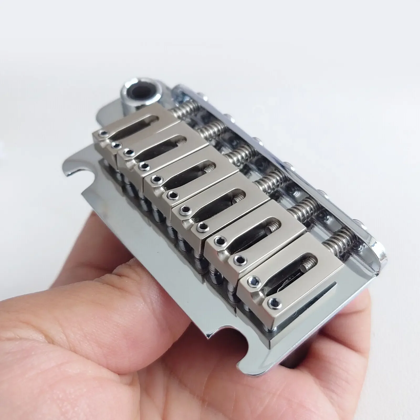 

Chrome 2-Point Tremolo Bridge with Steel Block 54mm for 6 String Electric Guitar Replacement Parts Upgrade