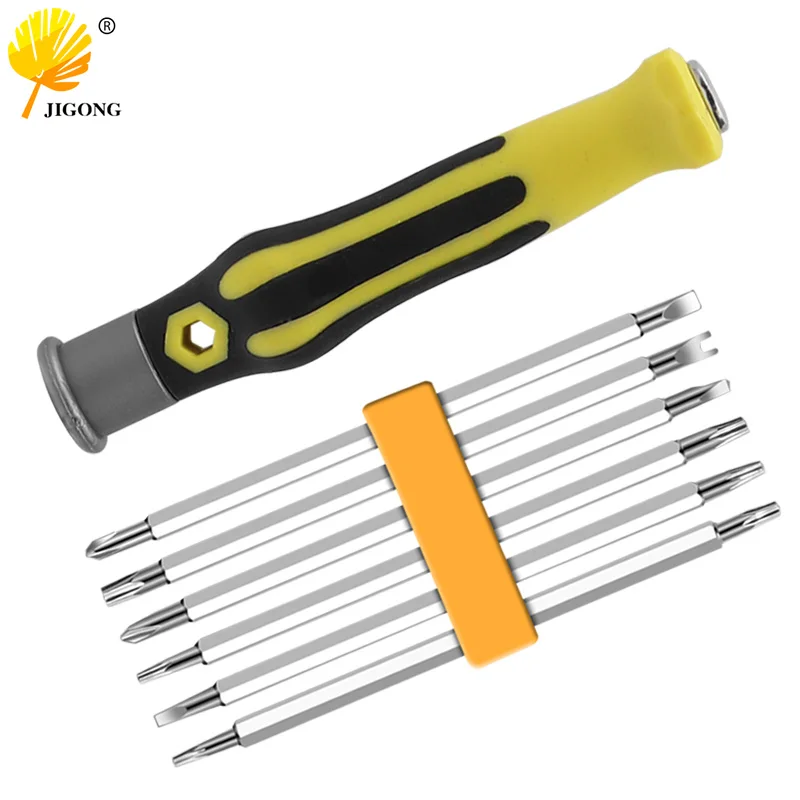 

6 In 1 Magnetic Screwdriver Bit Torx Hex Multifunctional Screwdriver Head Flat Repair Precision Insulated Hand Tool