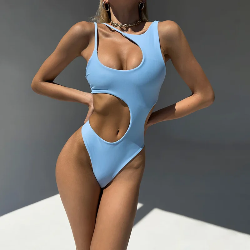 2025Spring/Summer New Women's Fashion Sexy Strap Bareback Bikini Triangle Jumpsuit Fabric Soft Suitable for Diving Ropa De Mujer