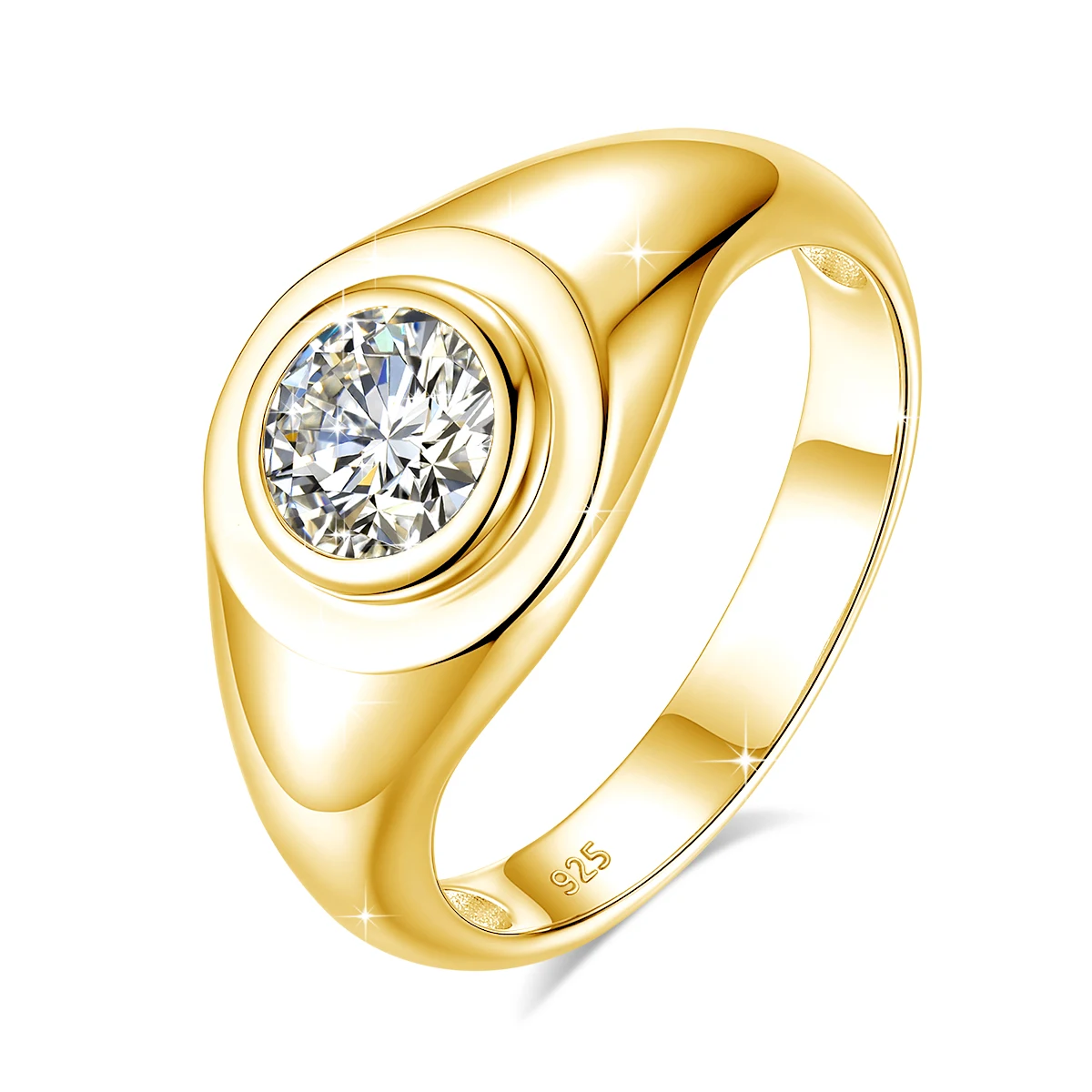 0.5CT Moissanite Rings for Women Man Solid 925 Silver 18K Gold Plated Diamond Rings for Wedding Classic Romantic Fine Jewelry