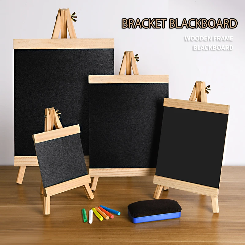 One Piece of Small Blackboard with a Household and Teaching Stand, Large-sized Commercial Wooden Billboard for Shops