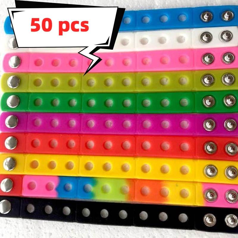 50pcs 18CM Wristbands Silicone Bracelets Fit  Shoe Charms Kids gifts