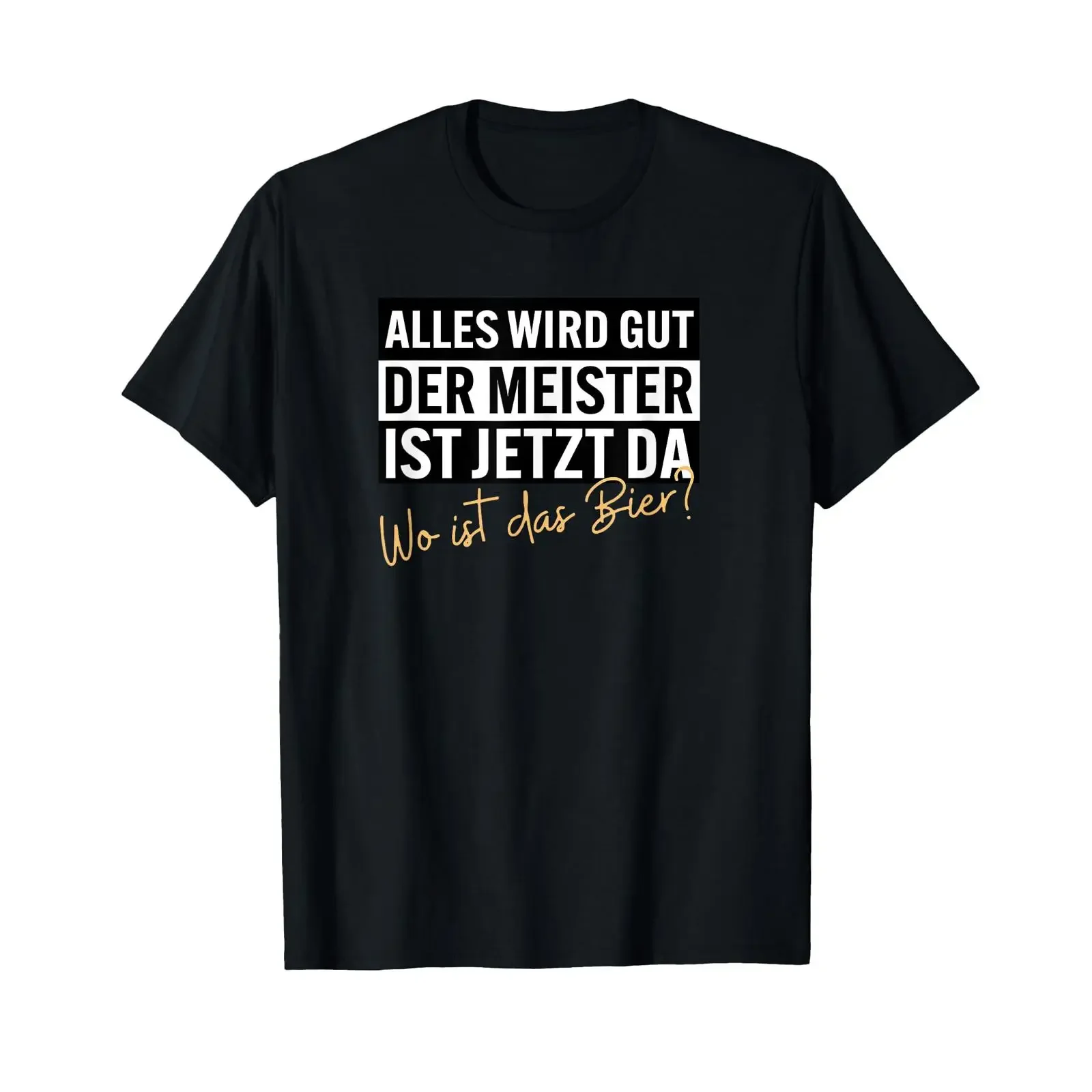 Everything will be alright the master is here now where's beer T shirt vintage Washed streetwear Slightly Breathable Versatile