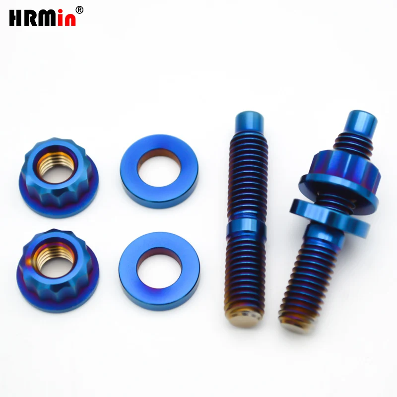 HRMin Gr5 Titanium Ti-6Al-4V Exhaust  Manifold turbo Stud Kits With Nut Washer M6 M8 M10