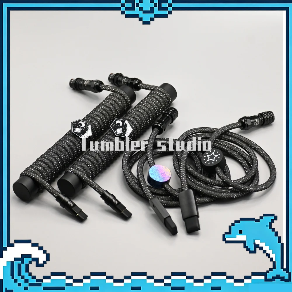 Tumbler Studio Starry Sky Theme Flash Black 8K Custom Mechanical Keyboard Aviator Cable Coiled Gaming Cord Magnetic Switch