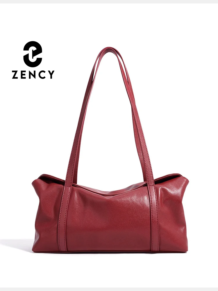 

Zency Cowhide GenuineLeather Underarm Handbag for Women Female Casual Tote Bag Shoulder Bag 2025 New Large Capacity Trendy