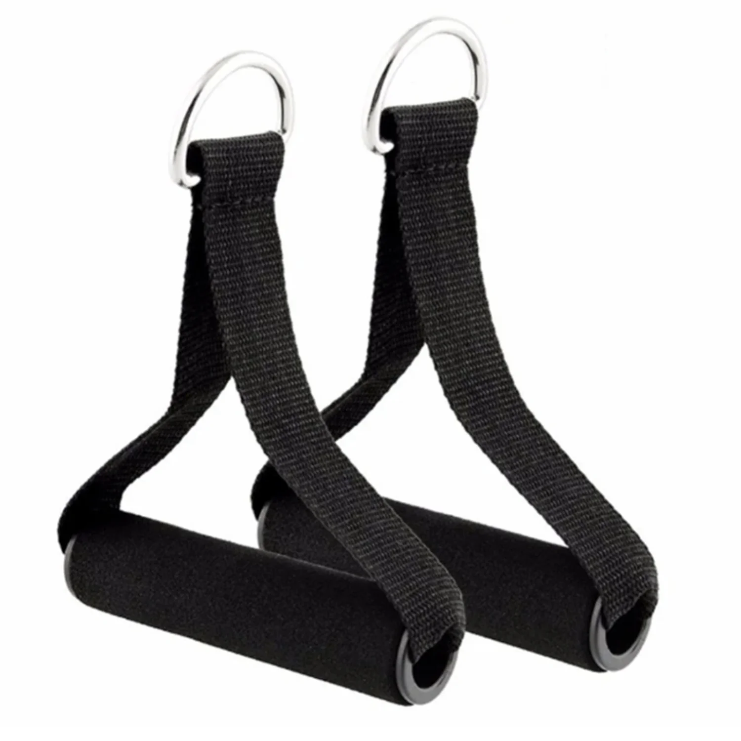 2pc Gym Resistance Bands Handles Anti-slip Grip Strong Nylon Webbing Fitness Heavy Duty Cable Machine Workout Equipment